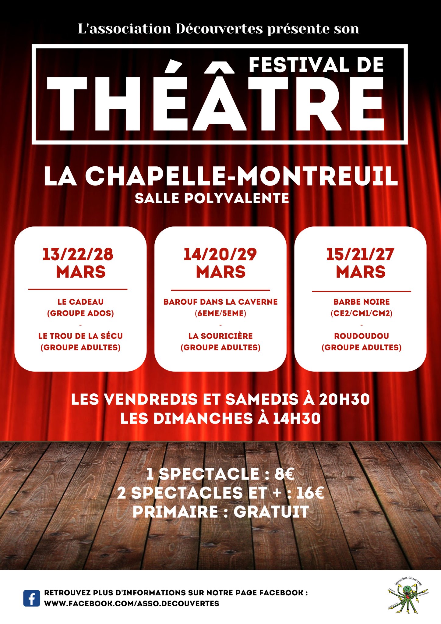 Affiche festival de théâtre la chapelle montreuil