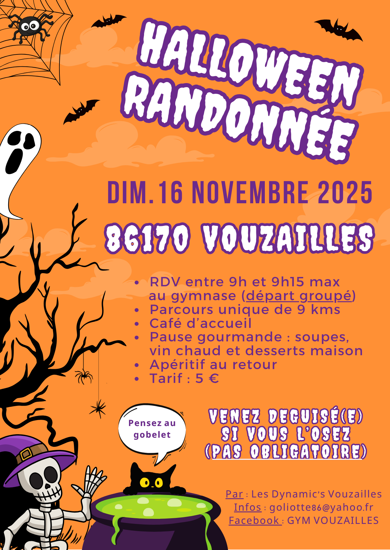 Orange Purple Modern Halloween Party Invitation - 1